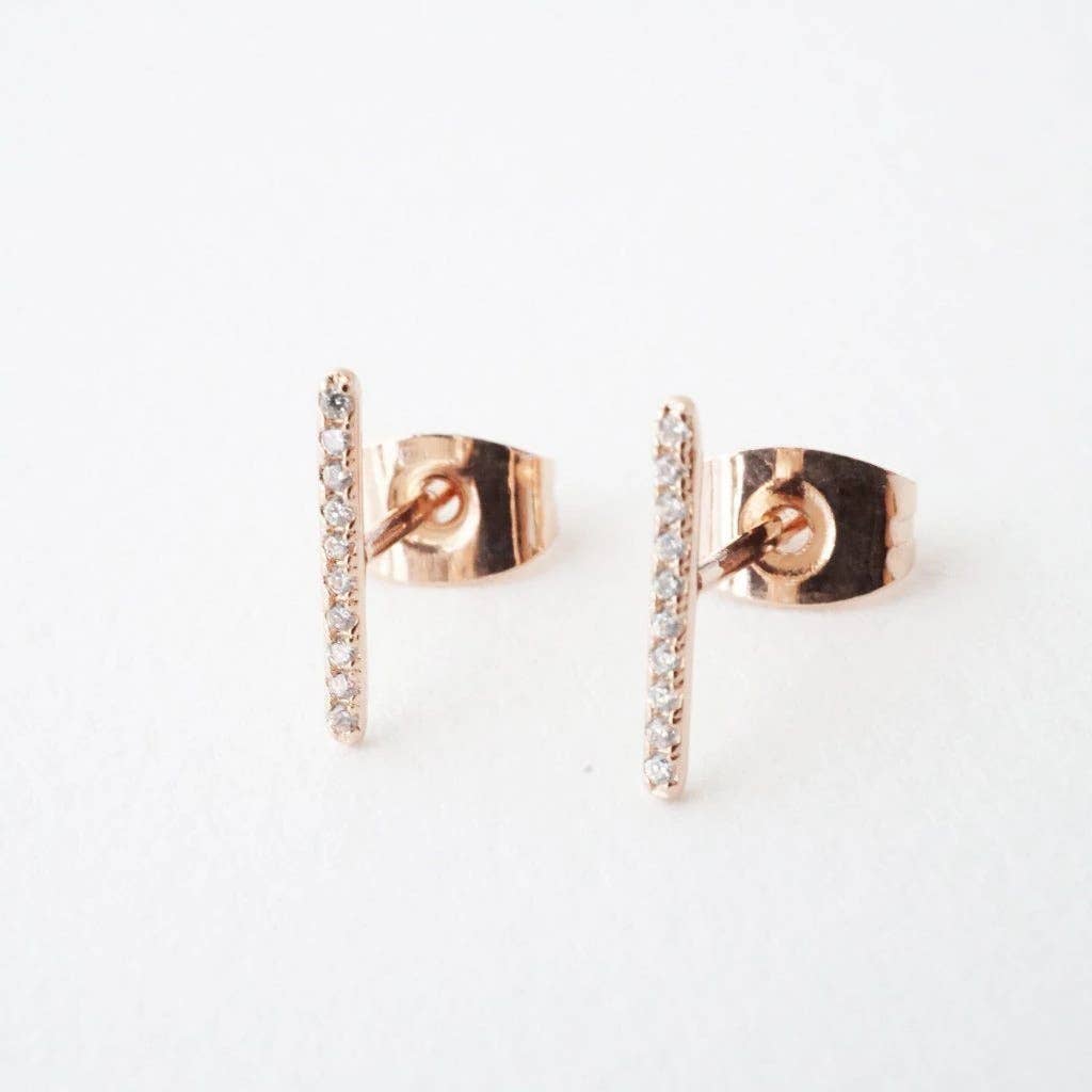 Skinny Midi Crystal Bar Earrings