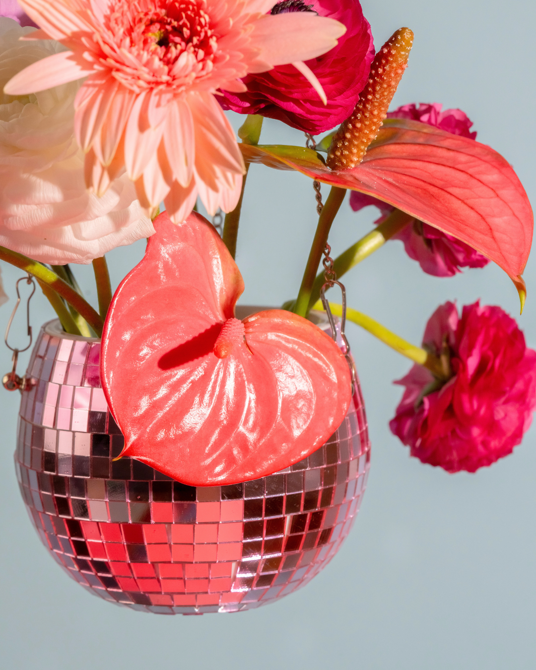 Pink Disco Ball Planter