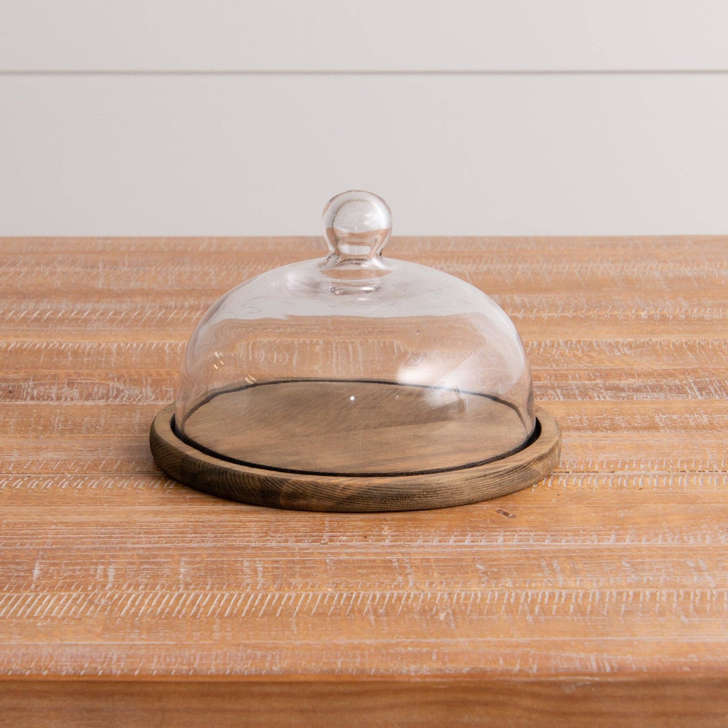 Glass Cloche with Wood Base