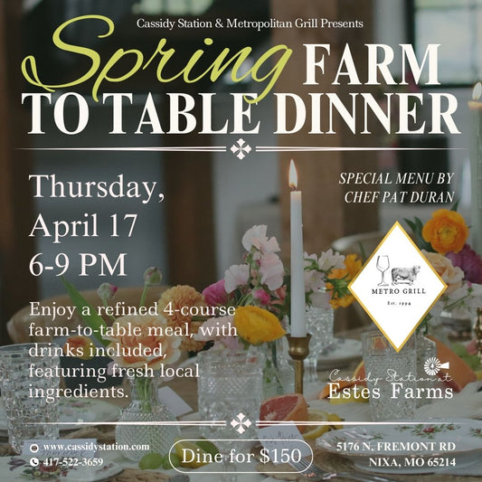 April 17th | Spring Farm to Table Dinner