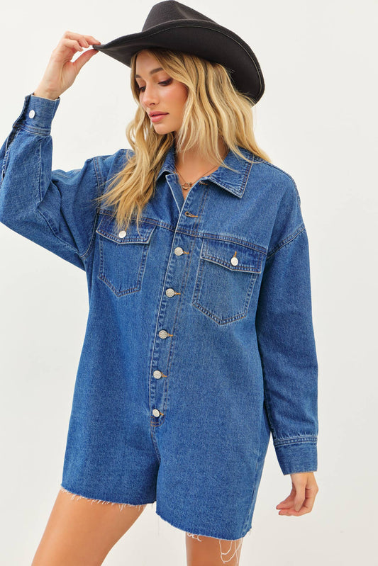 Western Denim Romper