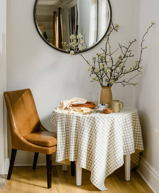 Block Print Grid Tablecloth