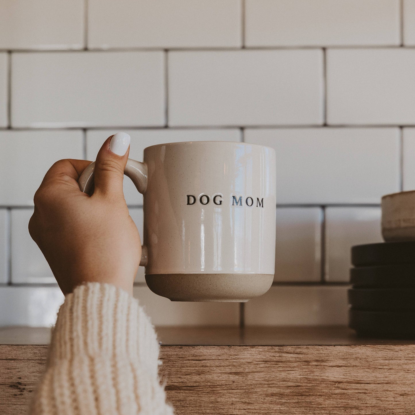 Dog Mom Stoneware Coffee Mug