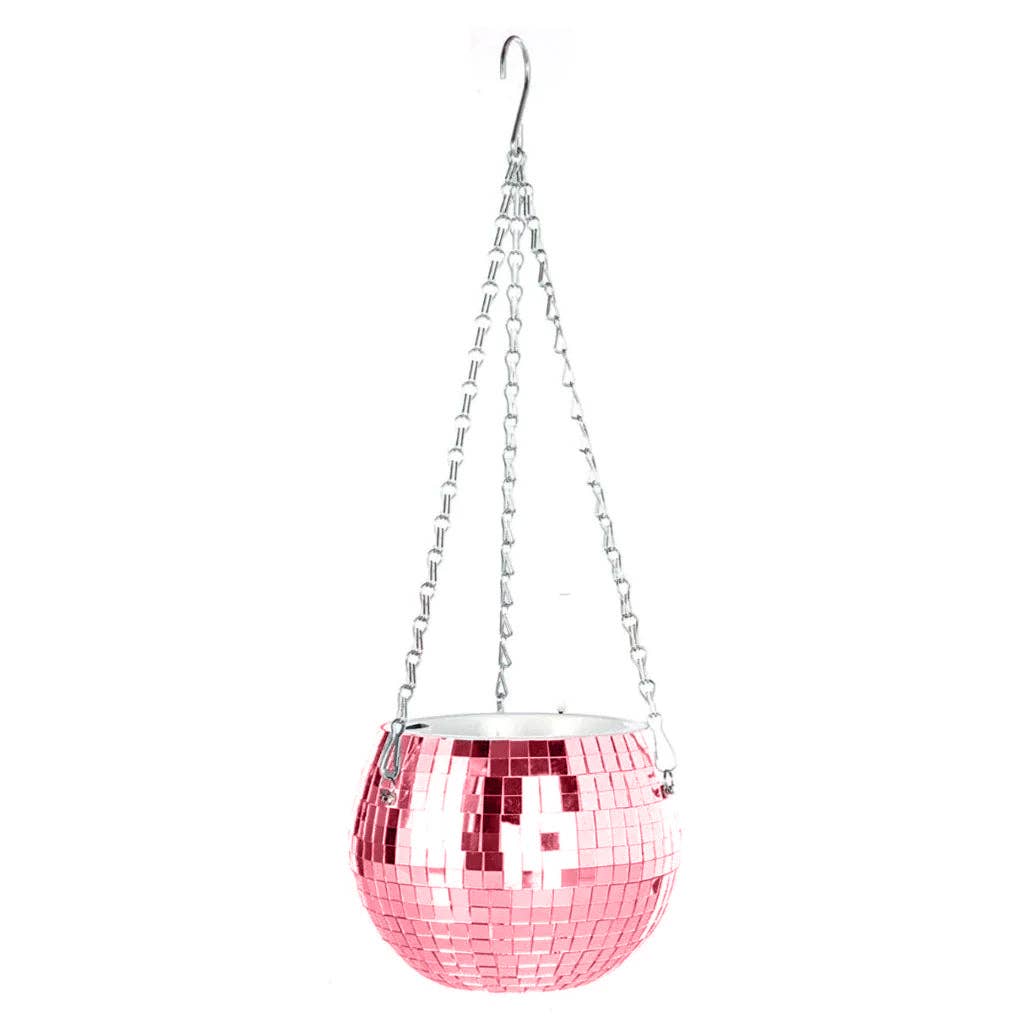 Pink Disco Ball Planter