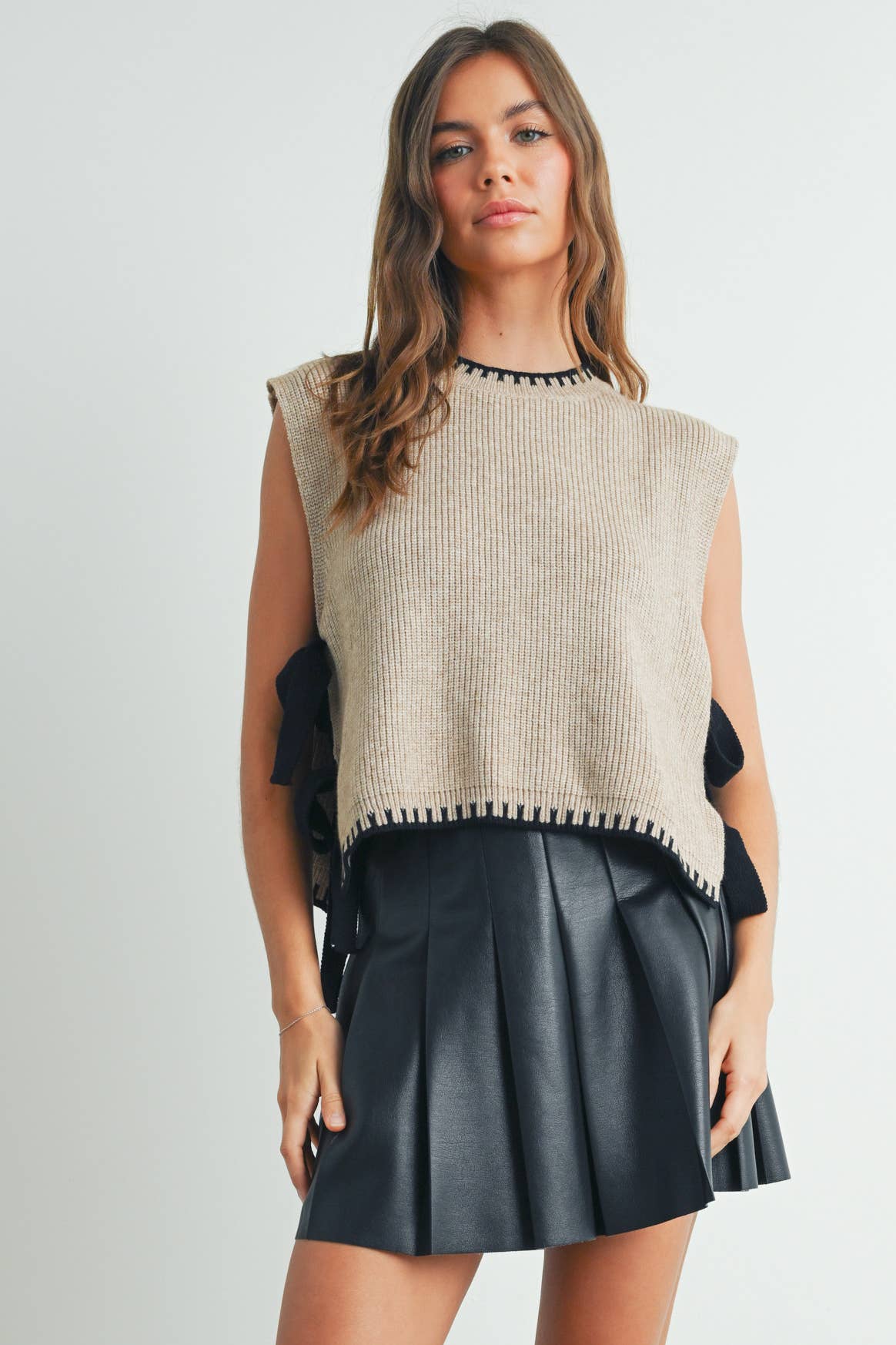 Mock Neck Sleeveless Sweater