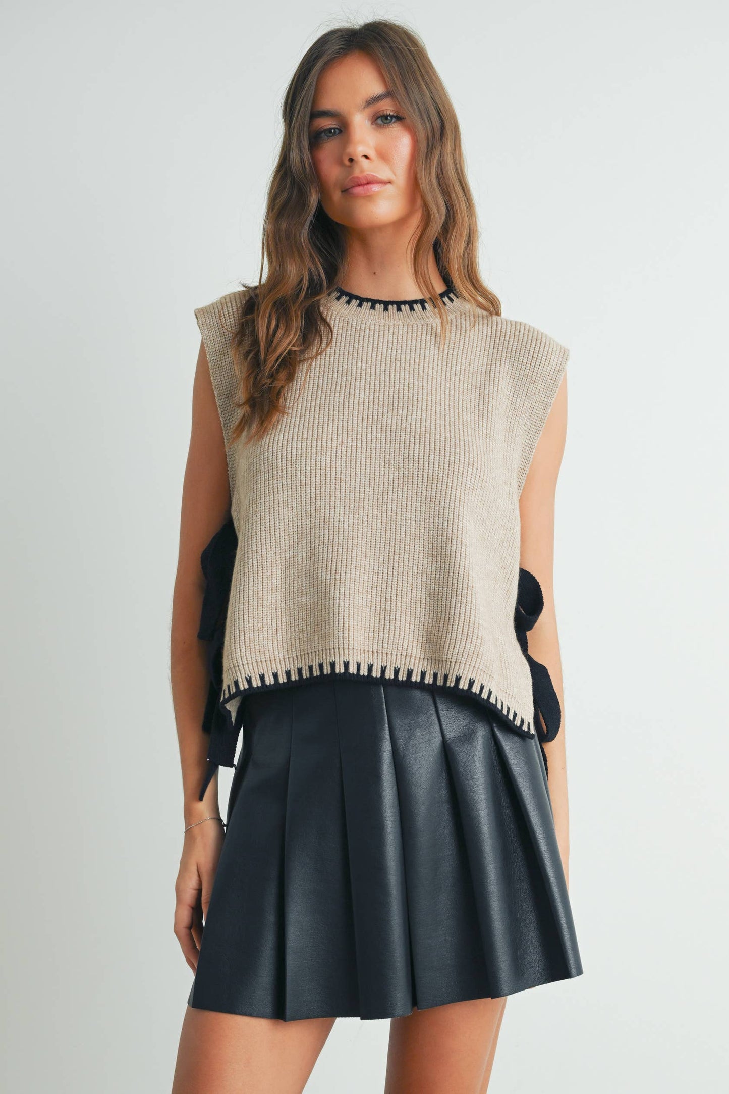 Mock Neck Sleeveless Sweater