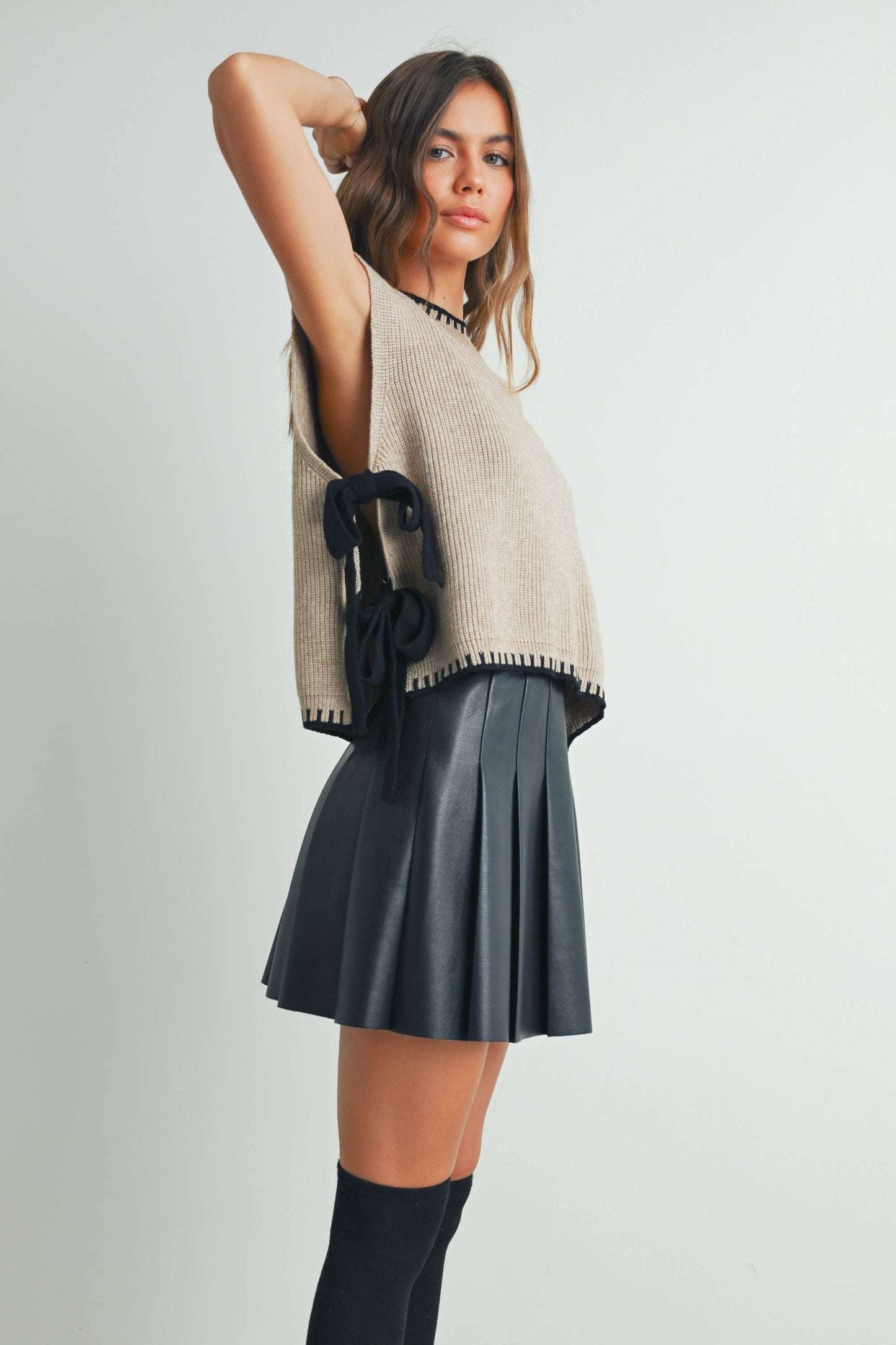 Mock Neck Sleeveless Sweater