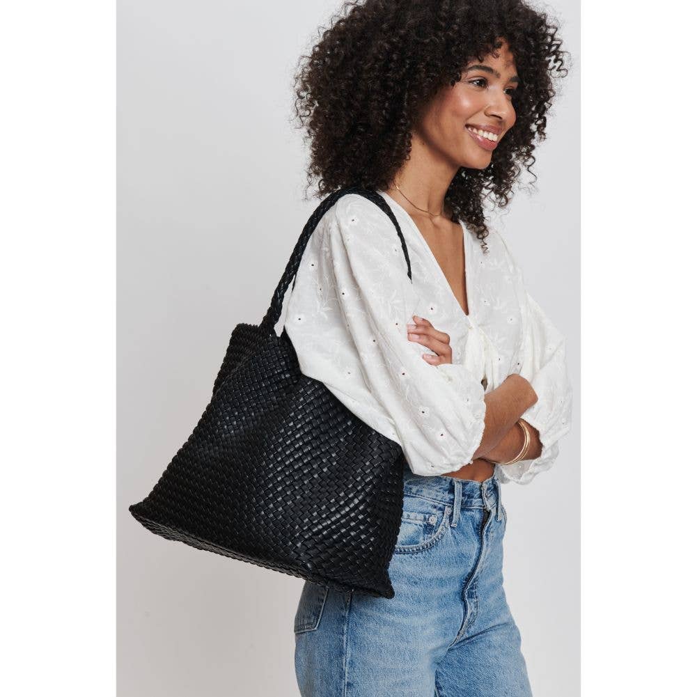 Solana Woven Vegan Leather Tote