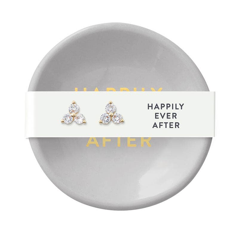 Ceramic Ring Dish & Earrings - Happily Ever After