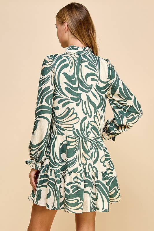 Printed Long Sleeve Dress