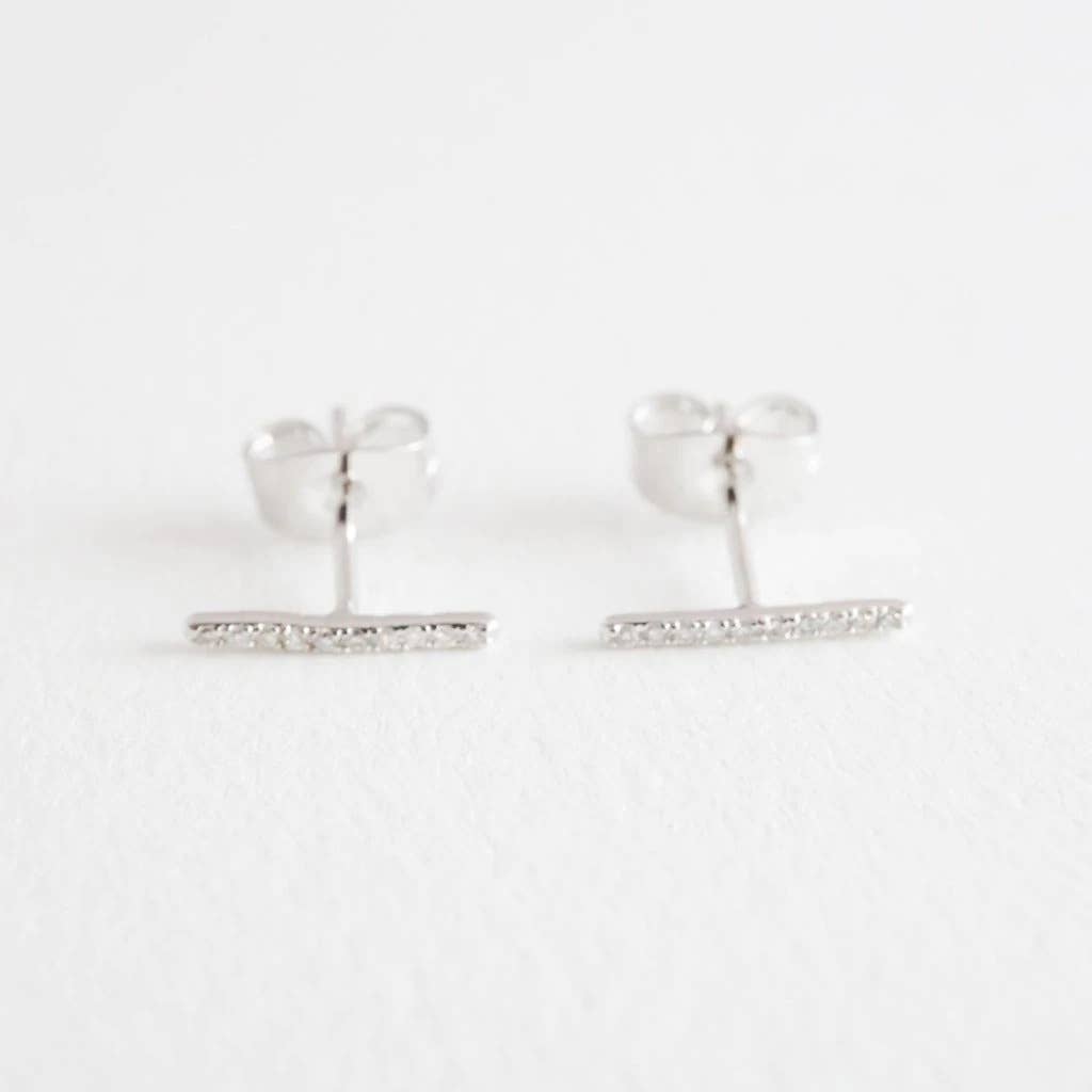 Skinny Midi Crystal Bar Earrings