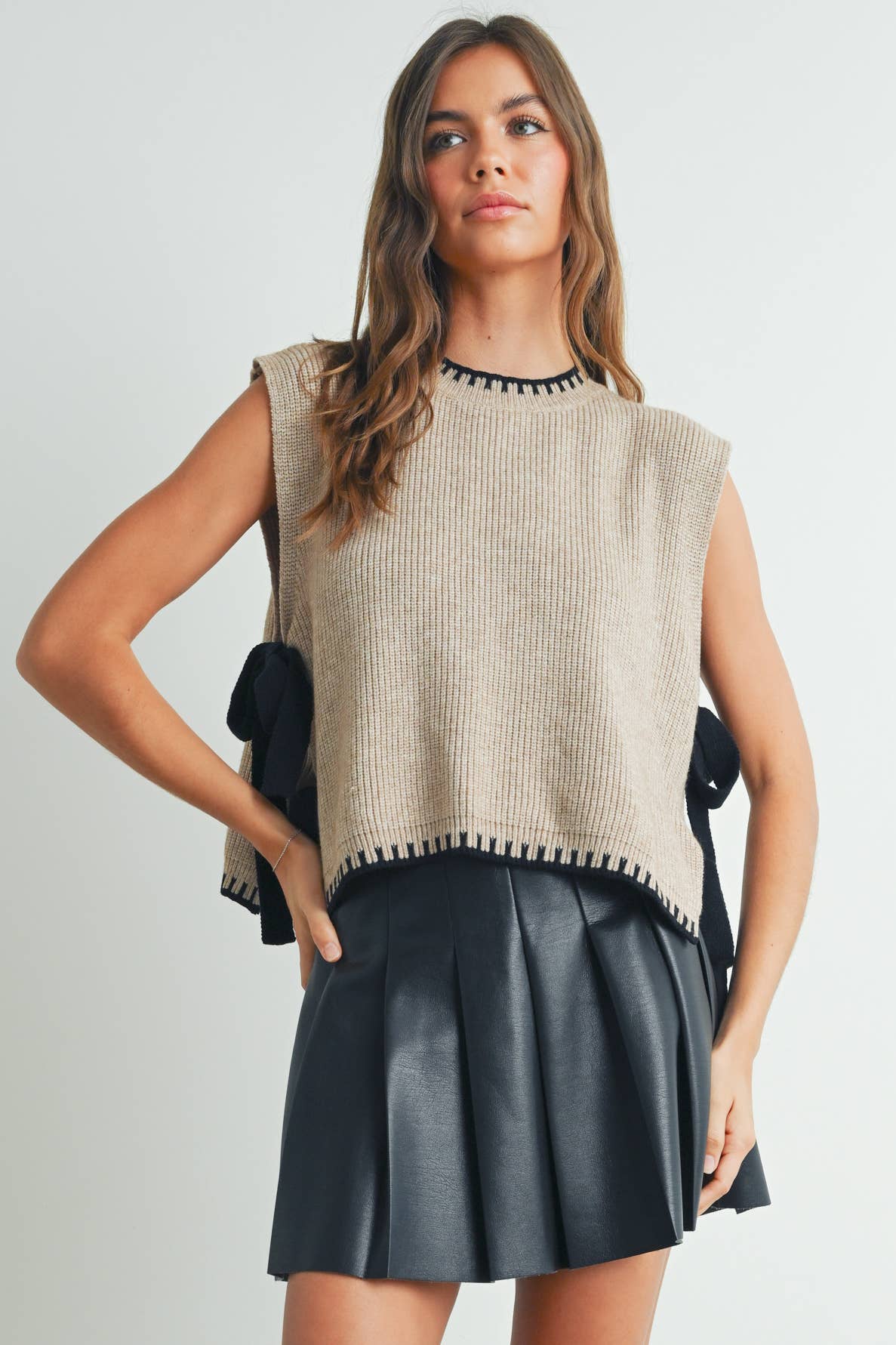 Mock Neck Sleeveless Sweater