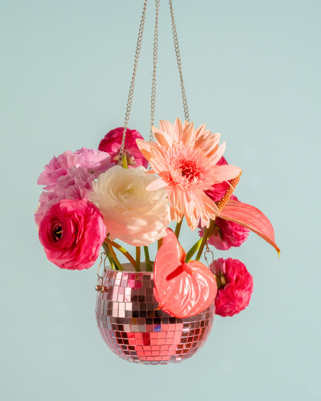 Pink Disco Ball Planter