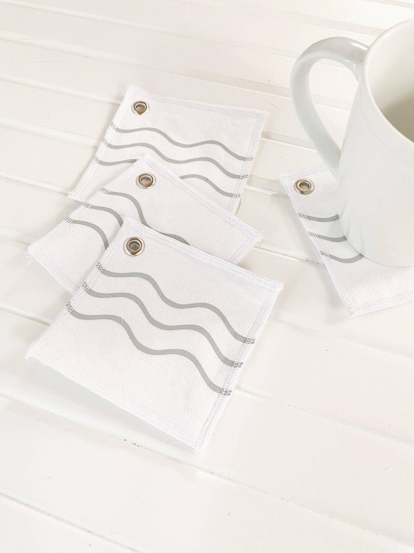 Table Rock Lake Canvas Coasters Set - Wave Design