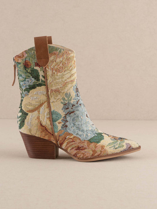 The Kaiya | Floral Vintage Western Tapestry Boot