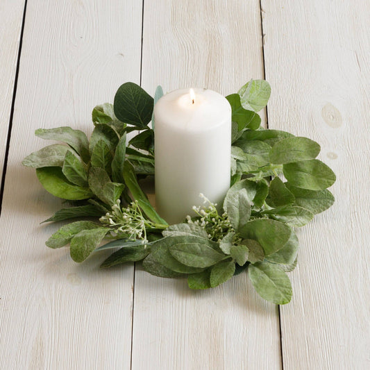 Candle Ring - Seeded Silver Dollar Eucalyptus