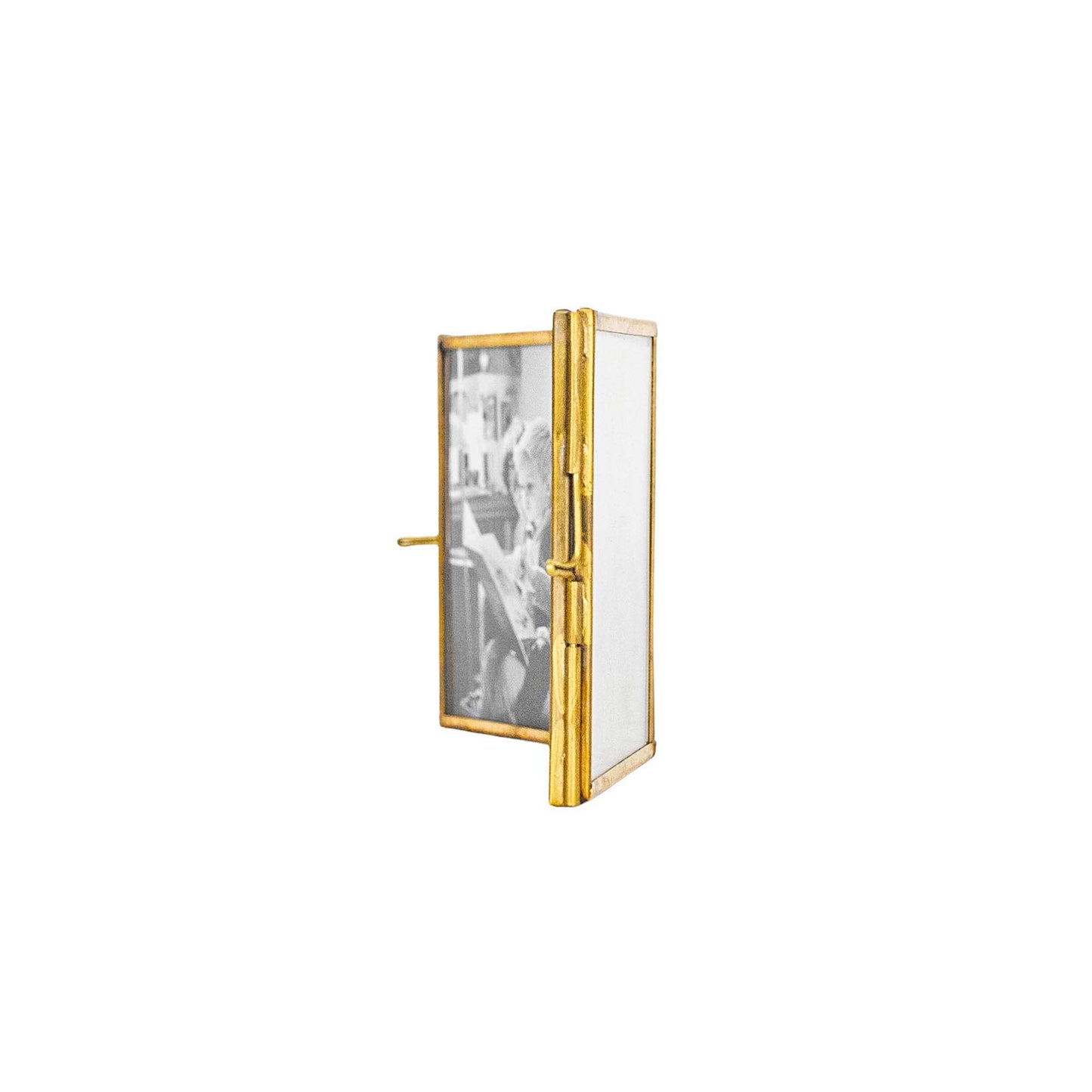 Henrie Folding 4x4 Brass Picture Frame