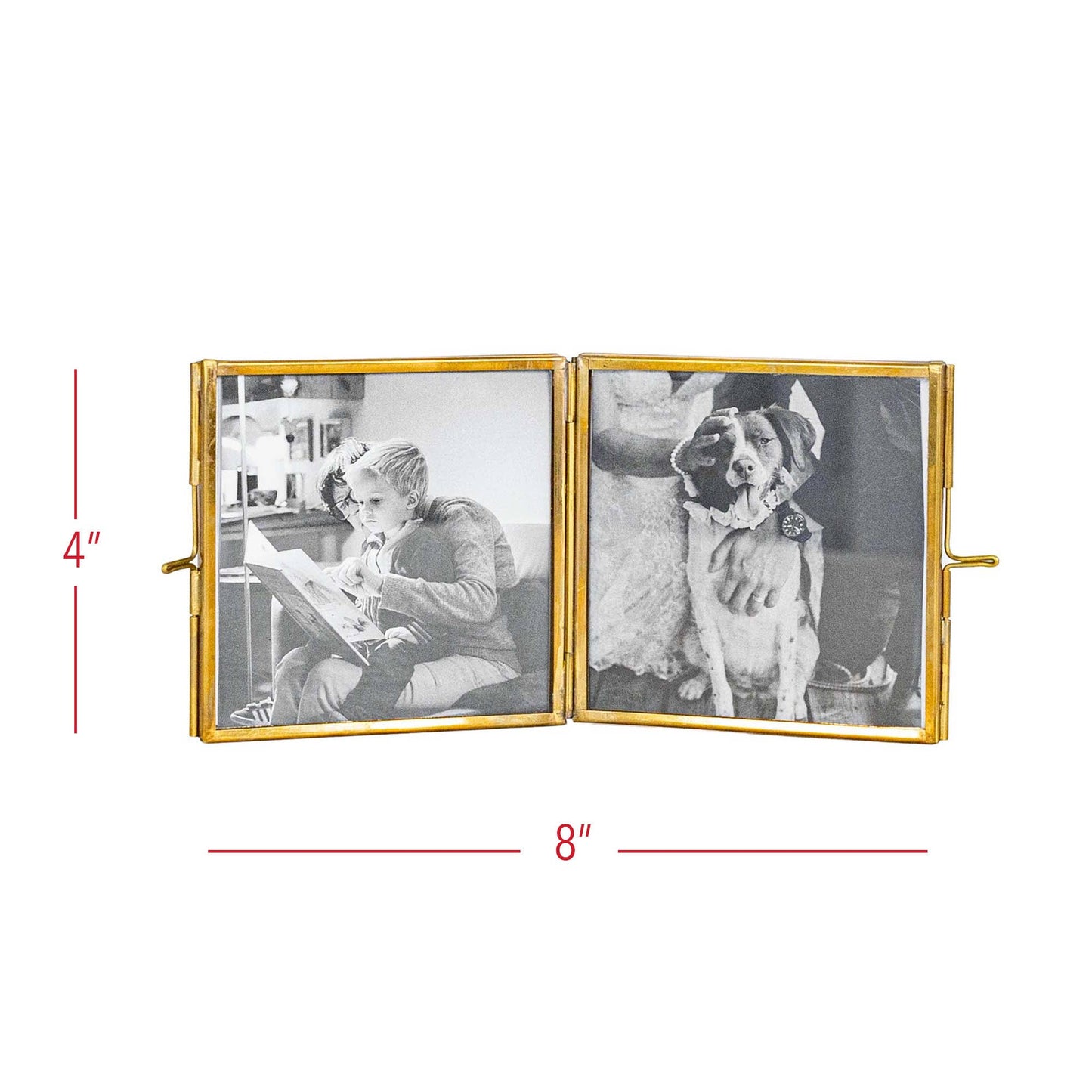 Henrie Folding 4x4 Brass Picture Frame