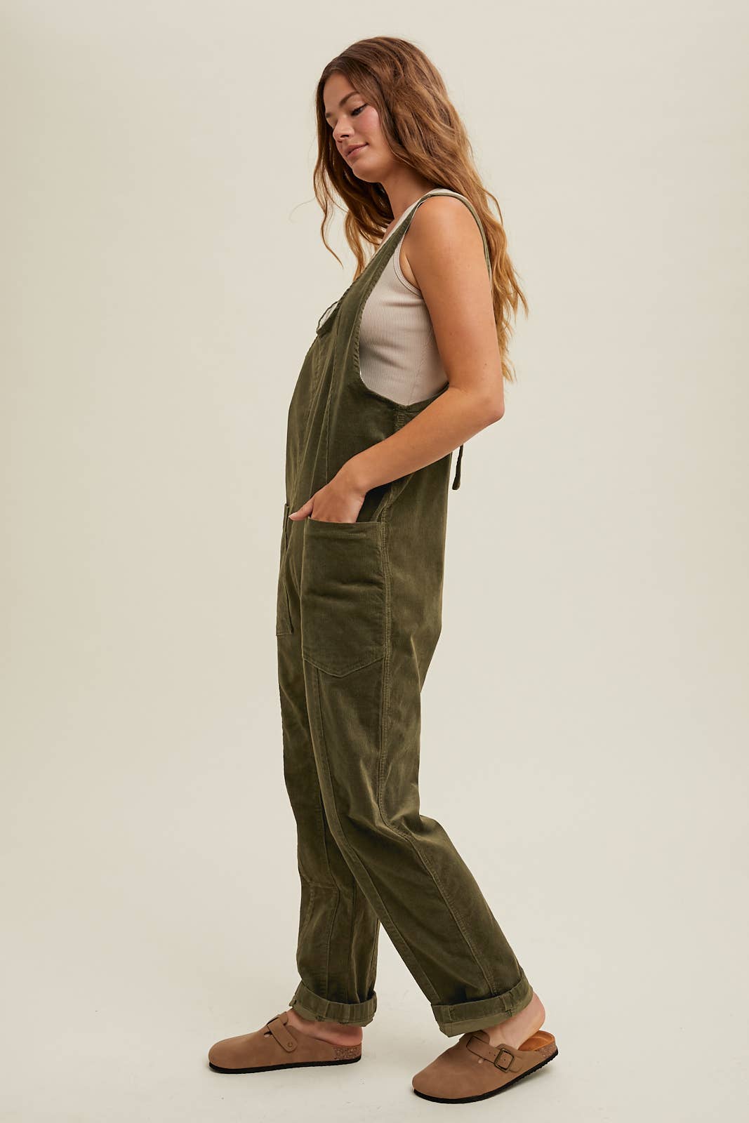 Corduroy Olive Jumpsuit