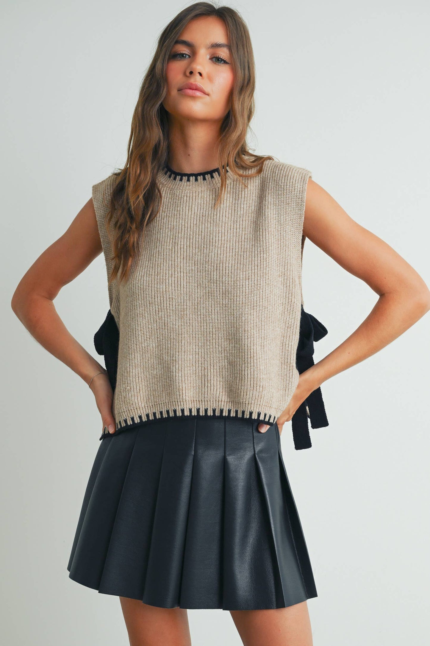 Mock Neck Sleeveless Sweater