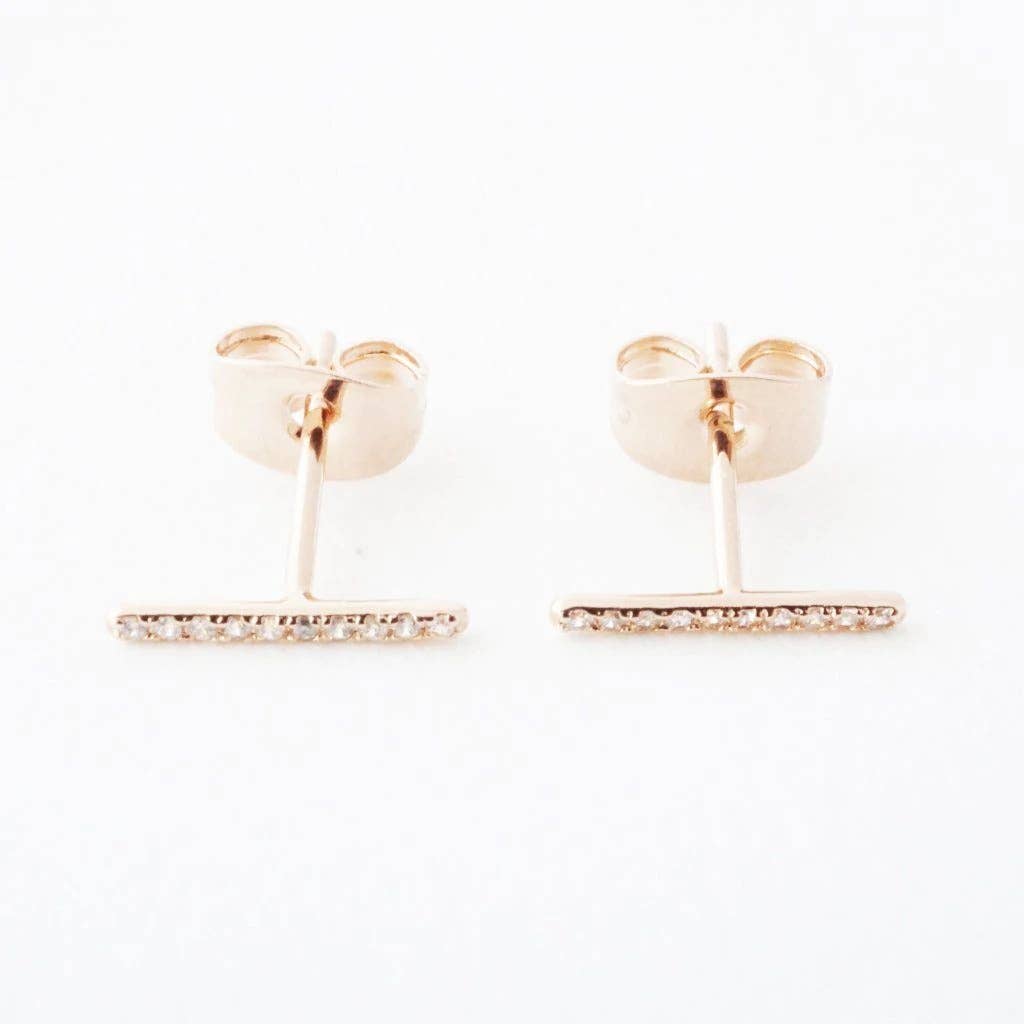 Skinny Midi Crystal Bar Earrings