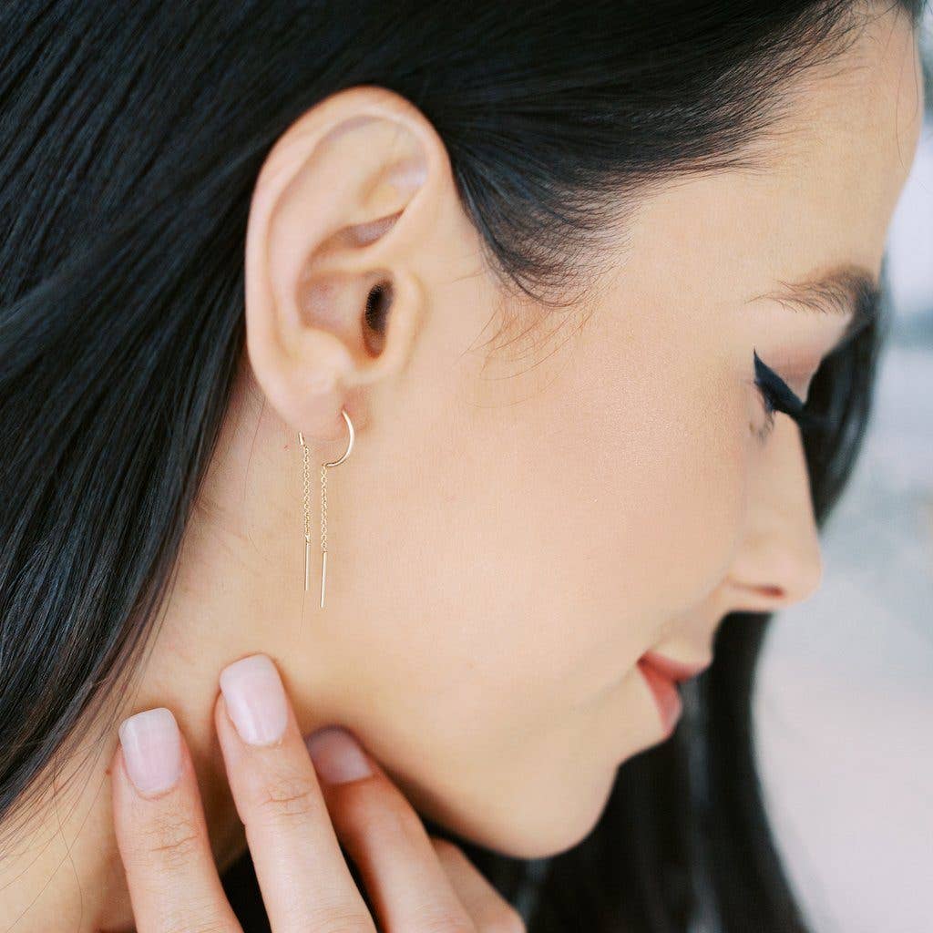 Threader Drop Bar Earrings