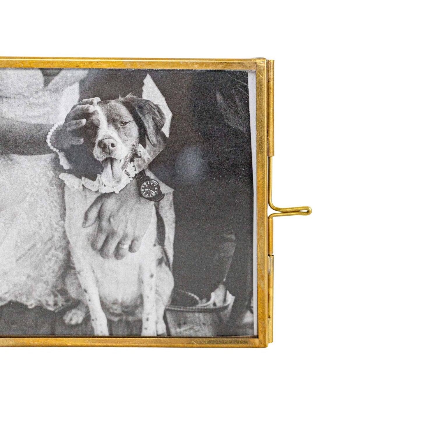 Henrie Folding 4x4 Brass Picture Frame