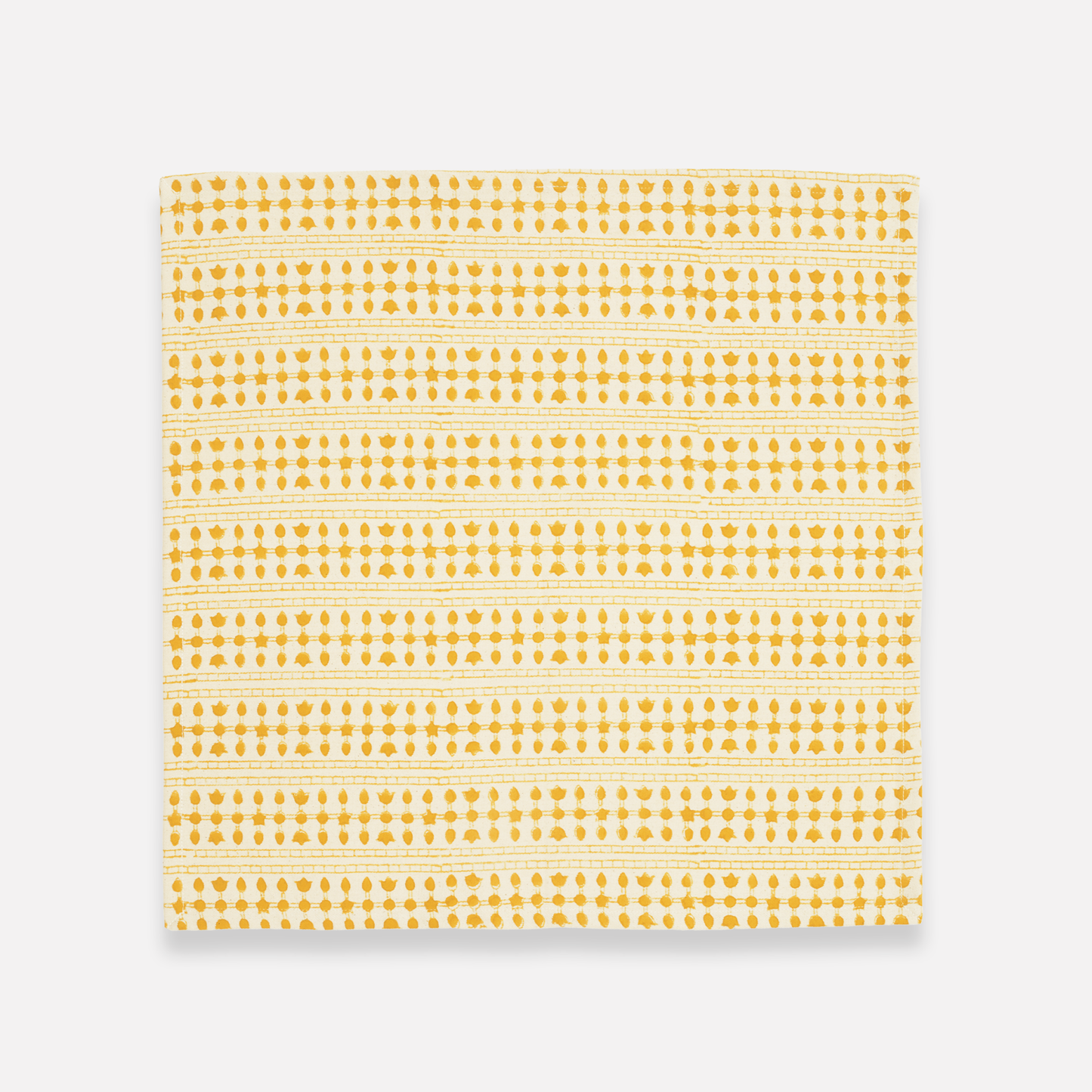 Graphic Block Print Napkin Set-Yellow