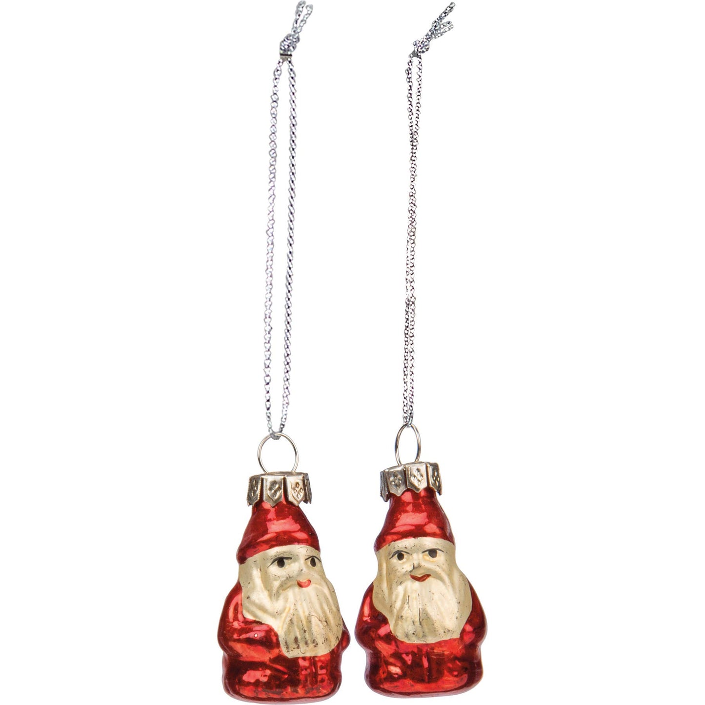 Glass Santa Mini Ornament Set