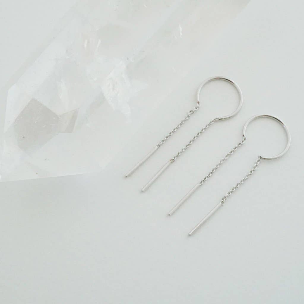 Threader Drop Bar Earrings