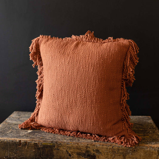 Hand Woven Pillow-Rust