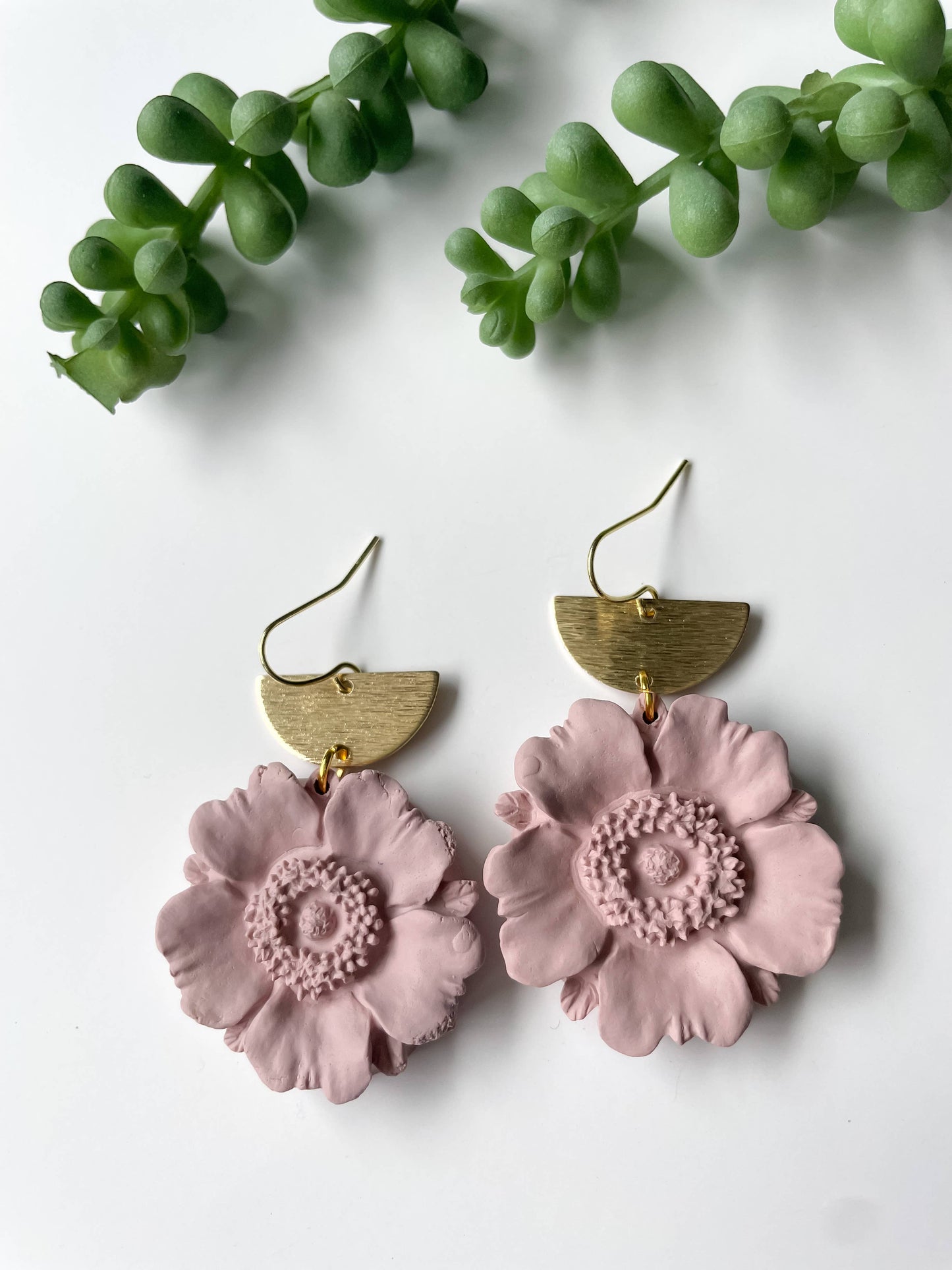 Poppy Dangles | Blush | Clay Earrings