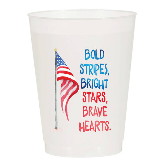 Bold Stripes Bright Stars Frosted Cups - Patriotic