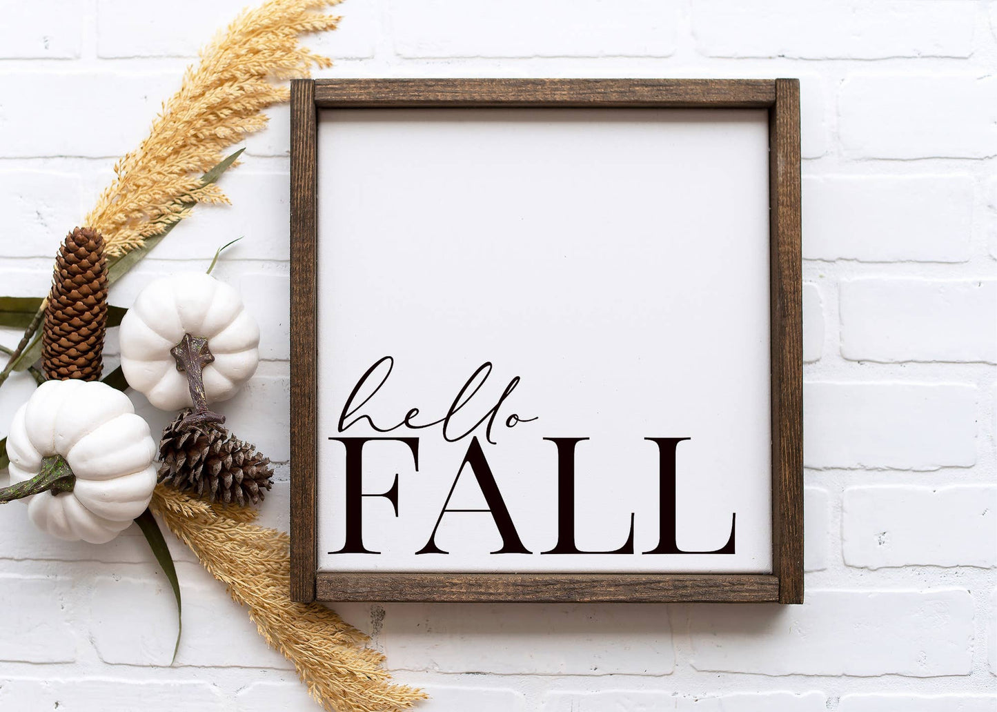 Hello Fall Wooden Sign - Fall Decor