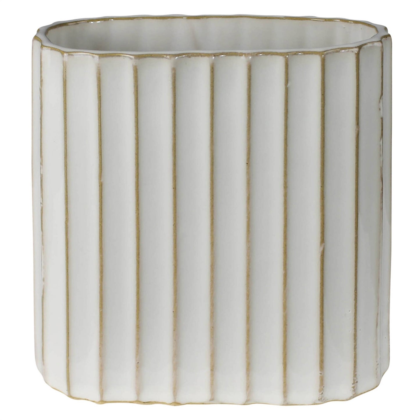 Caro Ribbed Vase, Ceramic