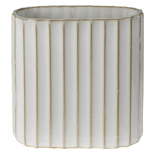 Caro Ribbed Vase, Ceramic