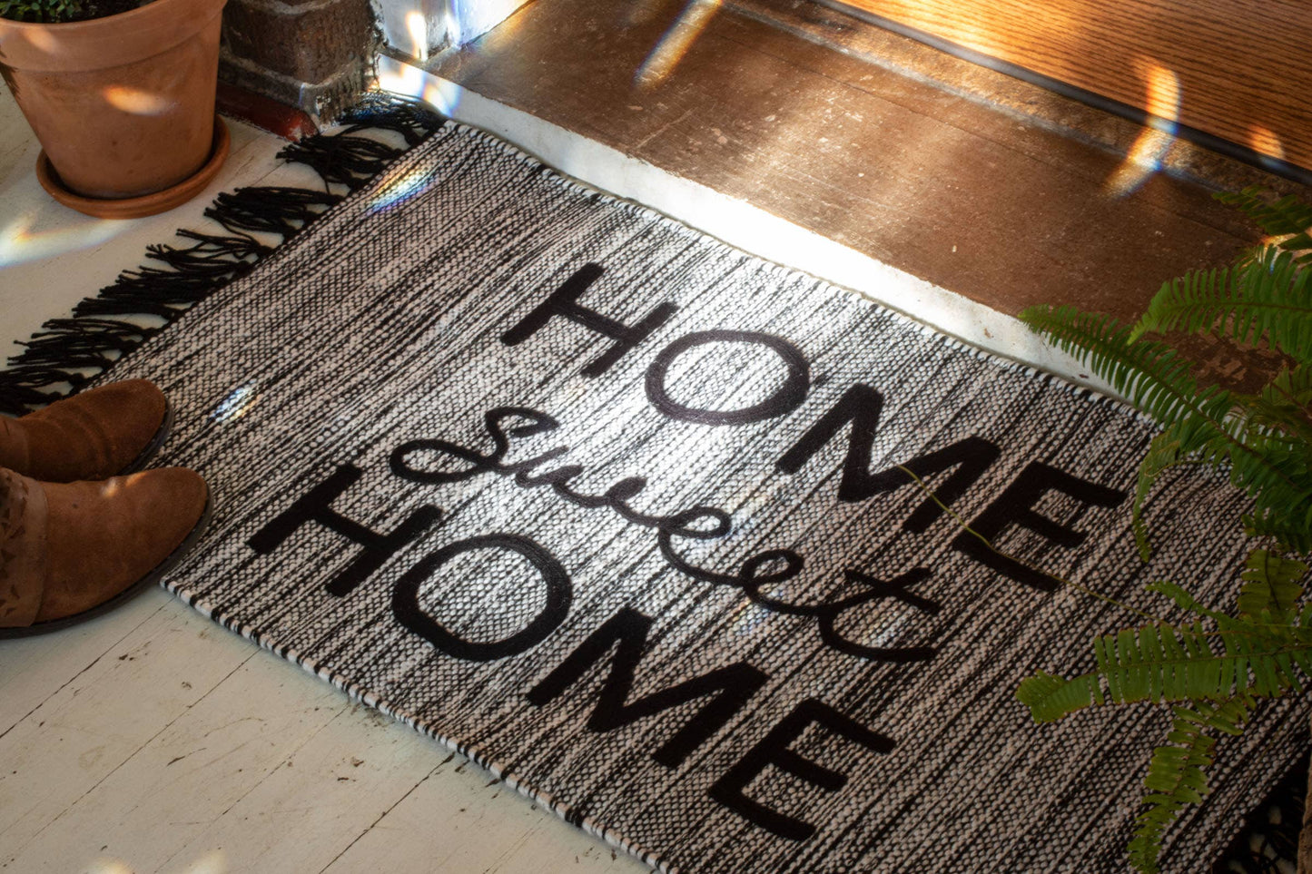 Hand Woven Outdoor Home Sweet Home Rug