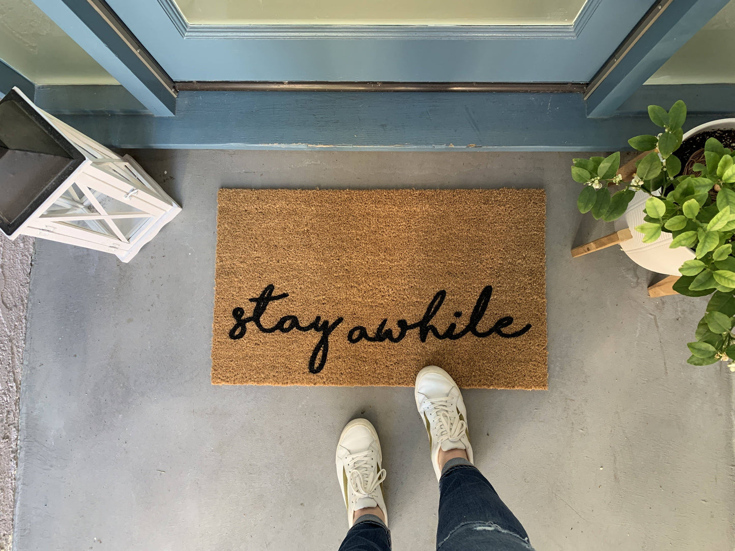 Stay Awhile Doormat